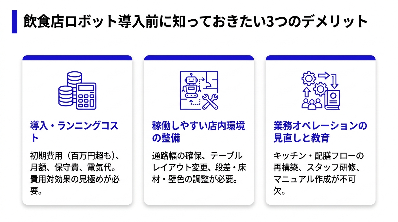 飲食店ロボット導入のデメリット