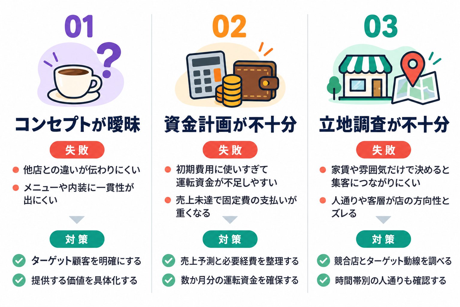 カフェ開業でよくある失敗事例と対策